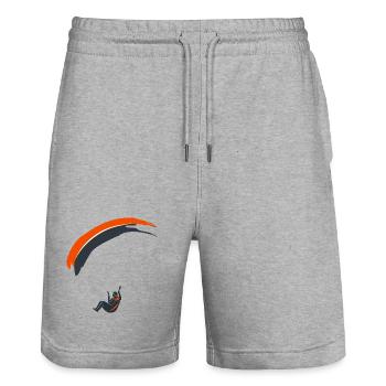 Parapente Silhouette Aventure Liberté - Short de jogging bio TRAINER Stanley/Stella unisexe - gris chiné - Devant - Nik (191cm) & Marisol (170cm)