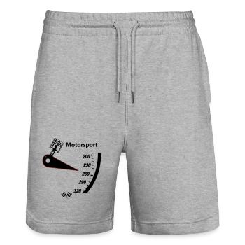 Motorsport Tacho - Stanley/Stella Unisex Bio Joggingshorts Trainer  - Grau meliert - Vorne - Nik (191cm) & Marisol (170cm)