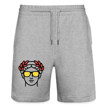 Römische Statue Sonnenbrille Antike Kunst - Stanley/Stella Unisex Bio Joggingshorts Trainer  - Grau meliert - Vorne - Nik (191cm) & Marisol (170cm)