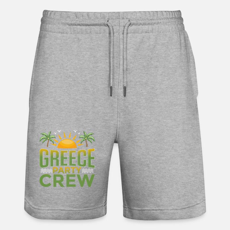Greece Party Crew - Stanley/Stella Unisex Bio Joggingshorts Trainer  - Grau meliert