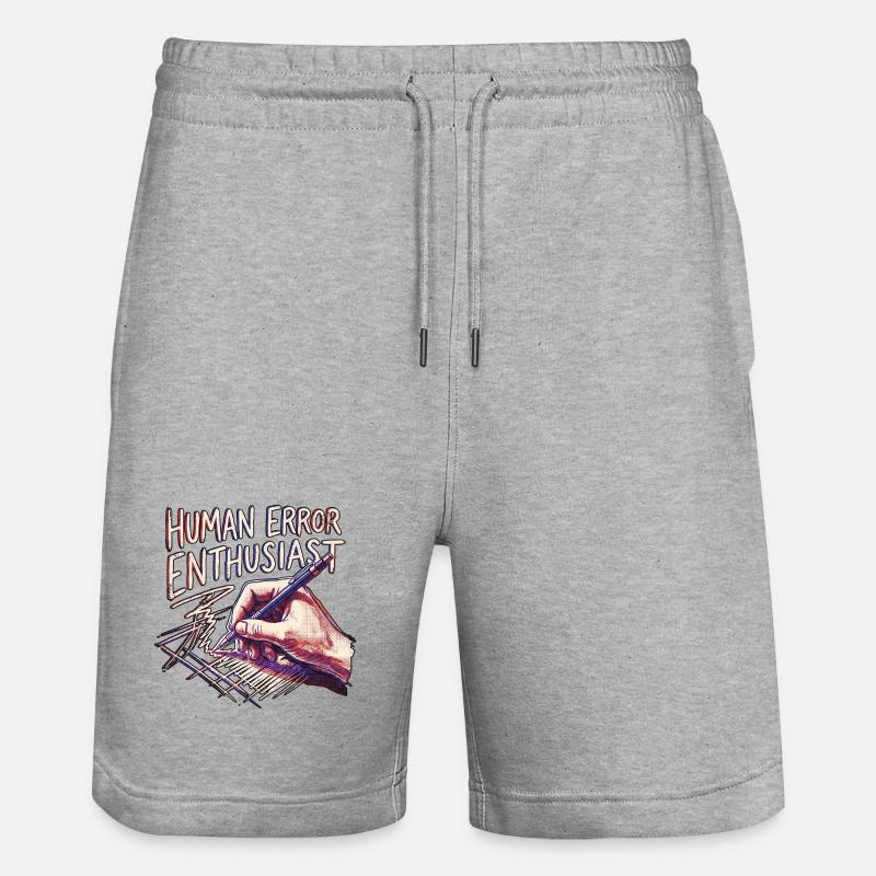 Human Error Enthausiast - Stanley/Stella Unisex Bio Joggingshorts Trainer  - Grau meliert