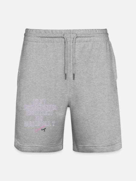 Durchfall Humor Neontext - Stanley/Stella Unisex Bio Joggingshorts Trainer - Grau meliert