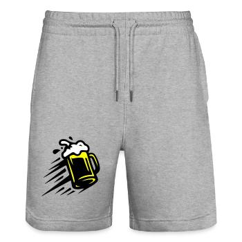 Icône de chope de bière - Short de jogging bio TRAINER Stanley/Stella unisexe - gris chiné - Devant - Nik (191cm) & Marisol (170cm)
