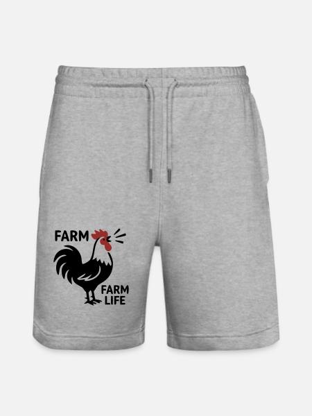 Hahn Farm Life Logo - Stanley/Stella Unisex Bio Joggingshorts Trainer  - Grau meliert