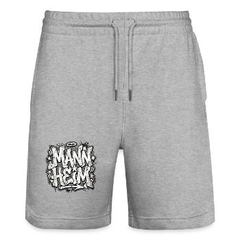 Mannheim Graffiti Hip Hop - Stanley/Stella Trainer Unisex Organic Jogging Shorts - heather grey - Front - Nik (191cm) & Marisol (170cm)