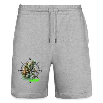 Mtb - Stanley/Stella Unisex Bio Joggingshorts Trainer  - Grau meliert - Vorne - Nik (191cm) & Marisol (170cm)