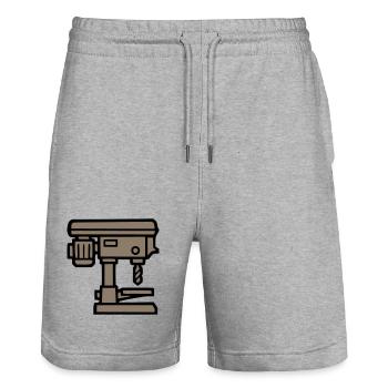 Standbohrmaschine Werkzeug Icon - Stanley/Stella Unisex Bio Joggingshorts Trainer  - Grau meliert - Vorne - Nik (191cm) & Marisol (170cm)