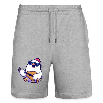 Penguin Guitar Beach Jam - Stanley/Stella Unisex Bio Joggingshorts Trainer  - Grau meliert - Vorne - Nik (191cm) & Marisol (170cm)