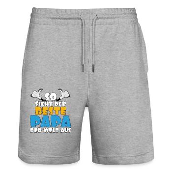 So sieht der beste Papa der Welt aus - Stanley/Stella Unisex Bio Joggingshorts Trainer  - Grau meliert - Vorne - Nik (191cm) & Marisol (170cm)