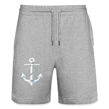 Conception d’ancre cool - Short de jogging bio TRAINER Stanley/Stella unisexe - gris chiné - Devant - Nik (191cm) & Marisol (170cm)