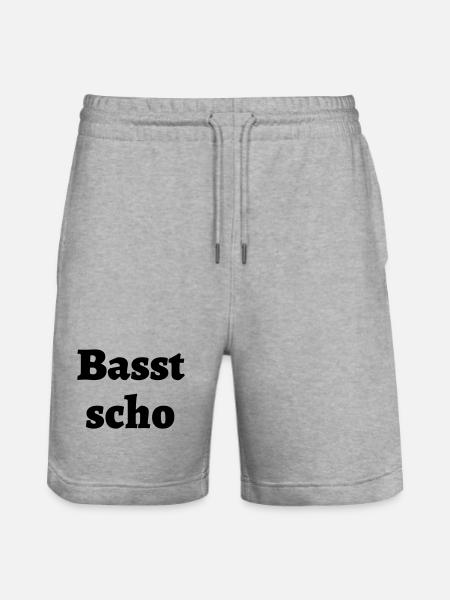 Basst scho - bayrischer Spruch - Stanley/Stella Unisex Bio Joggingshorts Trainer - Grau meliert