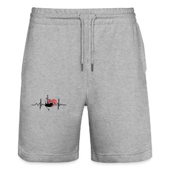 Cornemuse Heartbeat Pulse ECG Sac de cornemuse - Short de jogging bio TRAINER Stanley/Stella unisexe - gris chiné - Devant - Nik (191cm) & Marisol (170cm)