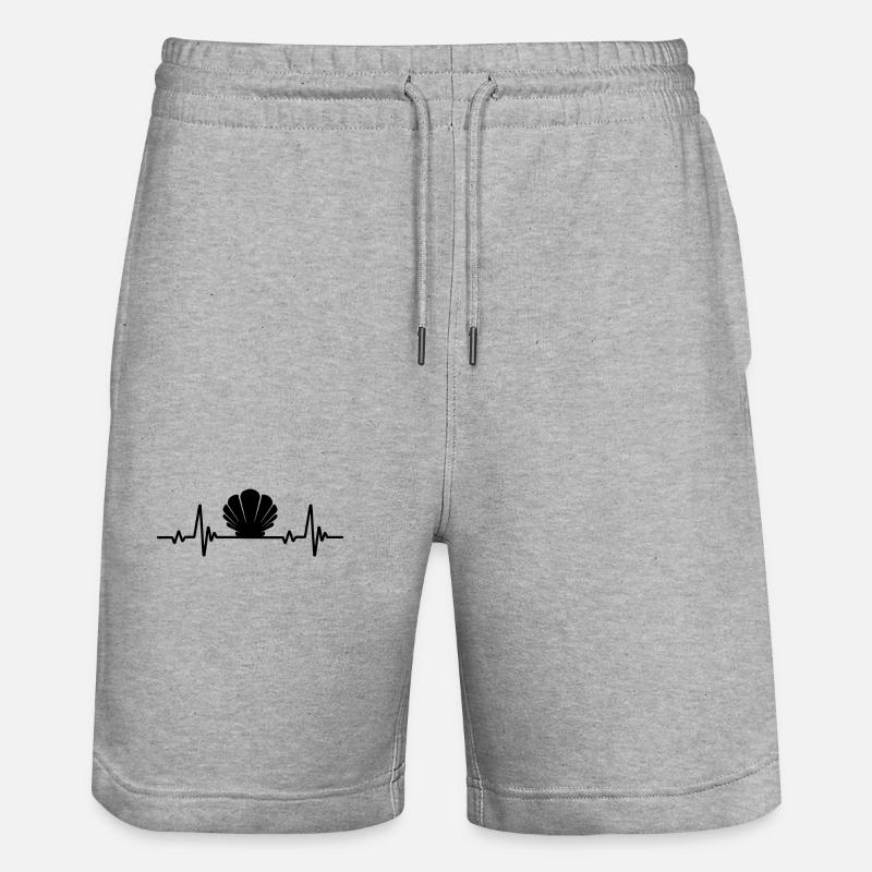 Battement de cœur du coquillage - Short de jogging bio TRAINER Stanley/Stella unisexe - gris chiné
