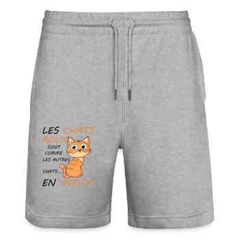 Red cats are just like other cats in a better way - Stanley/Stella Trainer Unisex Organic Jogging Shorts - heather grey - Front - Nik (191cm) & Marisol (170cm)