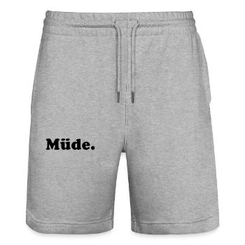 Tired Pajamas Tired Sleep Relax Chill Funny Saying - Stanley/Stella Trainer Unisex Organic Jogging Shorts - heather grey - Front - Nik (191cm) & Marisol (170cm)