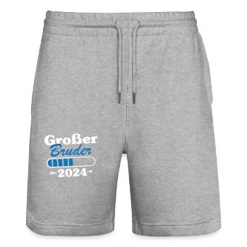 Großer Bruder Loading 2024 - Stanley/Stella Unisex Bio Joggingshorts Trainer  - Grau meliert - Vorne - Nik (191cm) & Marisol (170cm)