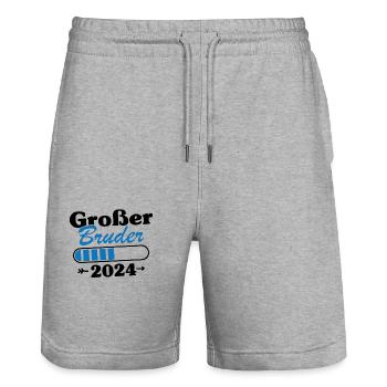 Großer Bruder Loading 2024 - Stanley/Stella Unisex Bio Joggingshorts Trainer  - Grau meliert - Vorne - Nik (191cm) & Marisol (170cm)