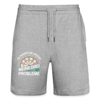 Fléchettes Fléchettes Joueur de fléchettes Fléchettes Sport - Short de jogging bio TRAINER Stanley/Stella unisexe - gris chiné - Devant - Nik (191cm) & Marisol (170cm)