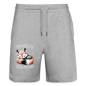 Fuchs Füchse Wildtier Waldtier Rotfuchs - Stanley/Stella Unisex Bio Joggingshorts Trainer  - Grau meliert - Vorne - Nik (191cm) & Marisol (170cm)
