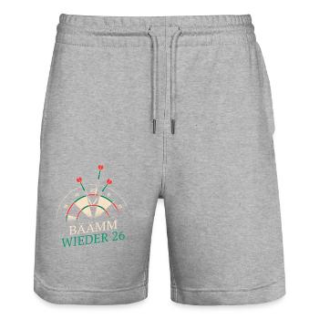 Fléchettes Fléchettes Joueur de fléchettes Fléchettes Sport - Short de jogging bio TRAINER Stanley/Stella unisexe - gris chiné - Devant - Nik (191cm) & Marisol (170cm)