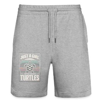 Turtle Sea Turtle Turtle Animal - Stanley/Stella Trainer Unisex Organic Jogging Shorts - heather grey - Front - Nik (191cm) & Marisol (170cm)