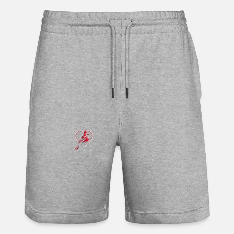 Kardinal Rotkardinal Vogel Roter Kardinal - Stanley/Stella Unisex Bio Joggingshorts Trainer  - Grau meliert
