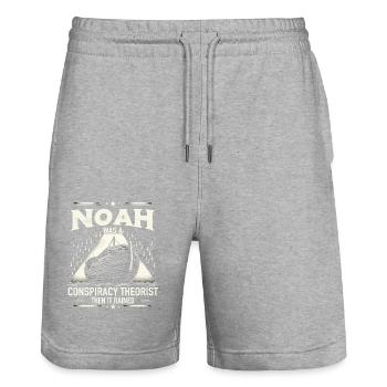 Verschwörungstheoretiker Verschwörungstheorie - Stanley/Stella Unisex Bio Joggingshorts Trainer  - Grau meliert - Vorne - Nik (191cm) & Marisol (170cm)
