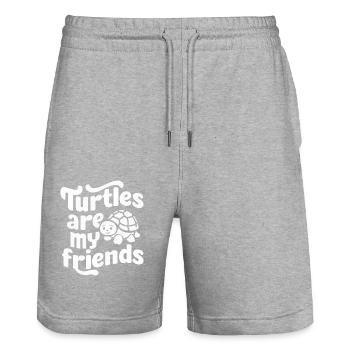 Frog Toad - Stanley/Stella Trainer Unisex Organic Jogging Shorts - heather grey - Front - Nik (191cm) & Marisol (170cm)