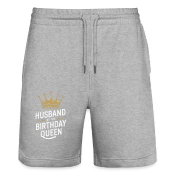 Husband, Spouse, Family, Wedding - Stanley/Stella Trainer Unisex Organic Jogging Shorts - heather grey - Front - Nik (191cm) & Marisol (170cm)
