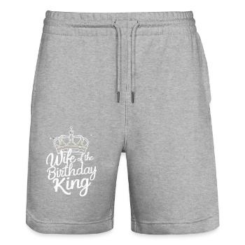 Frau Ehefrau Partnerin Familie Verheiratet - Stanley/Stella Unisex Bio Joggingshorts Trainer  - Grau meliert - Vorne - Nik (191cm) & Marisol (170cm)