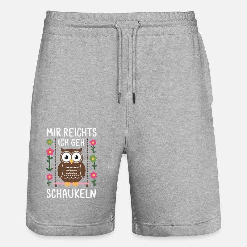 Nachteule Eule Eulen Vogel - Stanley/Stella Unisex Bio Joggingshorts Trainer  - Grau meliert