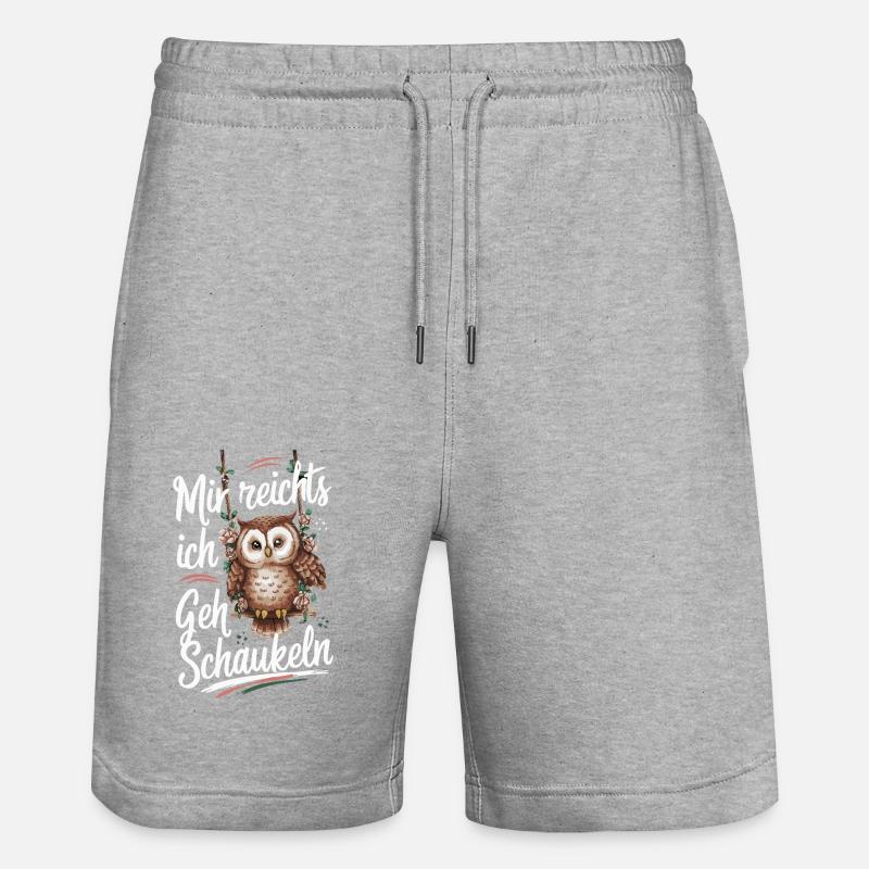 Nachteule Eule Eulen Vogel - Stanley/Stella Unisex Bio Joggingshorts Trainer  - Grau meliert