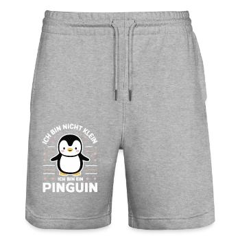 Pinguin Zwergpinguine Kaiserpinguin - Stanley/Stella Unisex Bio Joggingshorts Trainer  - Grau meliert - Vorne - Nik (191cm) & Marisol (170cm)