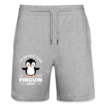 Pinguin Zwergpinguine Kaiserpinguin - Stanley/Stella Unisex Bio Joggingshorts Trainer  - Grau meliert - Vorne - Nik (191cm) & Marisol (170cm)