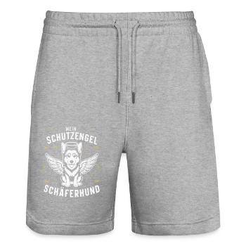 Deutscher Schäferhund Hund Malinois Hunde - Stanley/Stella Unisex Bio Joggingshorts Trainer  - Grau meliert - Vorne - Nik (191cm) & Marisol (170cm)