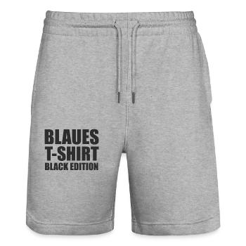 Funny Srkastic Irony Black Edition - Stanley/Stella Trainer Unisex Organic Jogging Shorts - heather grey - Front - Nik (191cm) & Marisol (170cm)