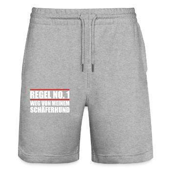 Deutscher Schäferhund Hund Malinois Hunde - Stanley/Stella Unisex Bio Joggingshorts Trainer  - Grau meliert - Vorne - Nik (191cm) & Marisol (170cm)