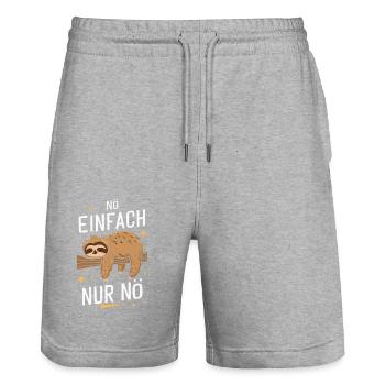 Faultier Faultiere Tier Schlafen Faul - Stanley/Stella Unisex Bio Joggingshorts Trainer  - Grau meliert - Vorne - Nik (191cm) & Marisol (170cm)