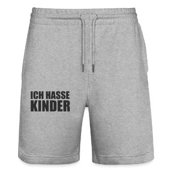 Lustig Witzig Funny Spruch Lustige Bekleidung - Stanley/Stella Unisex Bio Joggingshorts Trainer  - Grau meliert - Vorne - Nik (191cm) & Marisol (170cm)