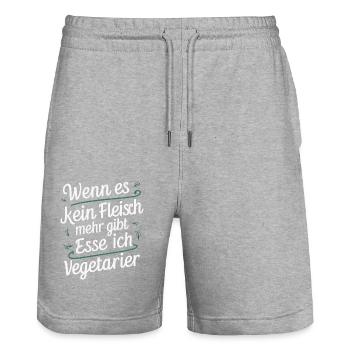 Sarcasme Ironie Drôle Paroles sarcastiques - Short de jogging bio TRAINER Stanley/Stella unisexe - gris chiné - Devant - Nik (191cm) & Marisol (170cm)
