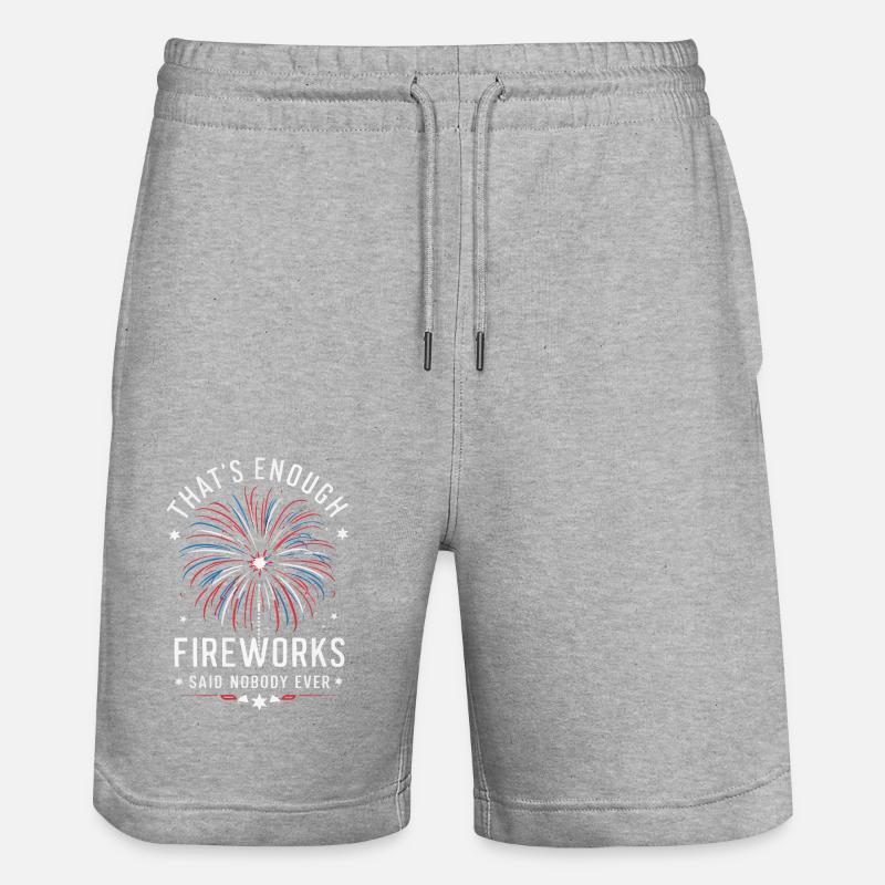 Pyrotechnics Fireworks Pyrotechnics - Stanley/Stella Trainer Unisex Organic Jogging Shorts - heather grey