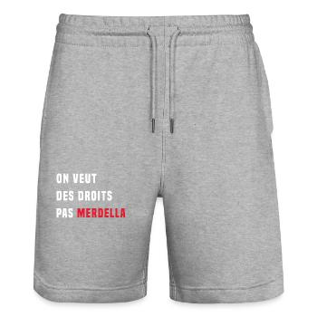 We want rights, not Merdella - Stanley/Stella Trainer Unisex Organic Jogging Shorts - heather grey - Front - Nik (191cm) & Marisol (170cm)