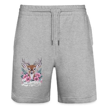 Freistaat Bayern Bayrisch - Stanley/Stella Unisex Bio Joggingshorts Trainer  - Grau meliert - Vorne - Nik (191cm) & Marisol (170cm)