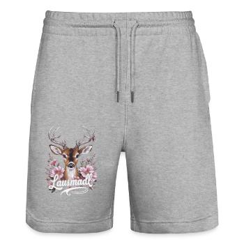 Freistaat Bayern Bayrisch - Stanley/Stella Unisex Bio Joggingshorts Trainer  - Grau meliert - Vorne - Nik (191cm) & Marisol (170cm)
