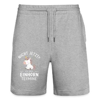 Unicorn Unicorns Mythical Creatures Mystical - Stanley/Stella Trainer Unisex Organic Jogging Shorts - heather grey - Front - Nik (191cm) & Marisol (170cm)