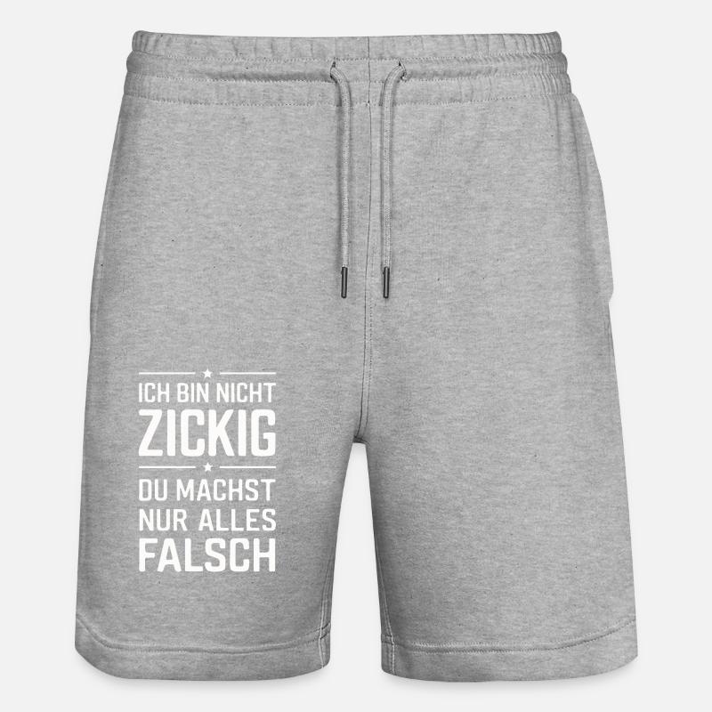 Sarcasm Irony Funny Sarcastic Sayings - Stanley/Stella Trainer Unisex Organic Jogging Shorts - heather grey