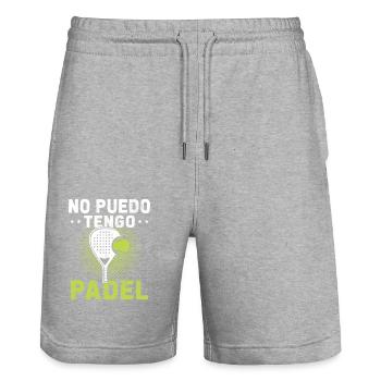 Ich kann Padel Gift Padelist nicht haben - Stanley/Stella Unisex Bio Joggingshorts Trainer  - Grau meliert - Vorne - Nik (191cm) & Marisol (170cm)