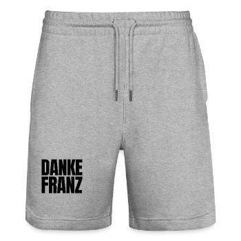 Wir sagen Danke Franz! - Stanley/Stella Unisex Bio Joggingshorts Trainer  - Grau meliert - Vorne - Nik (191cm) & Marisol (170cm)
