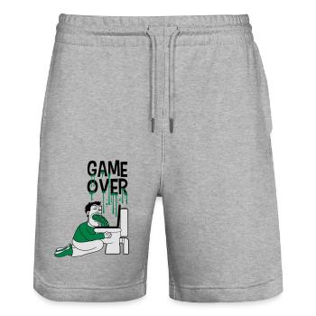 game over klo wc toilette kotzen uebergeben breche - Stanley/Stella Unisex Bio Joggingshorts Trainer  - Grau meliert - Vorne - Nik (191cm) & Marisol (170cm)