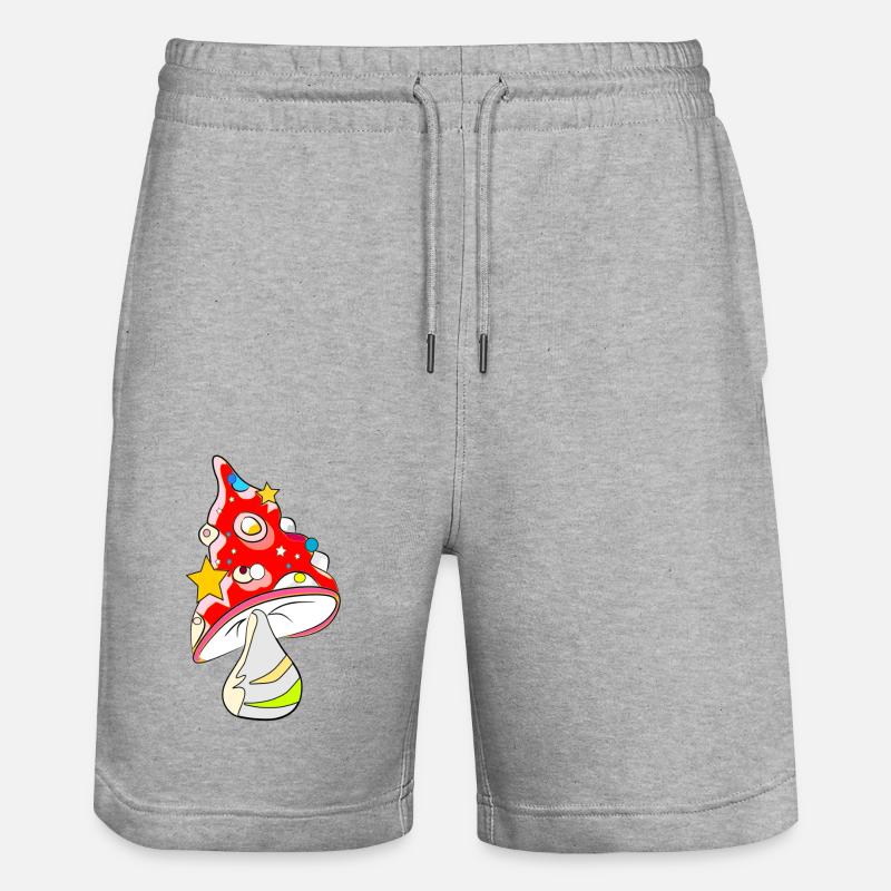 Champignon rouge - agaric de mouche - Short de jogging bio TRAINER Stanley/Stella unisexe - gris chiné